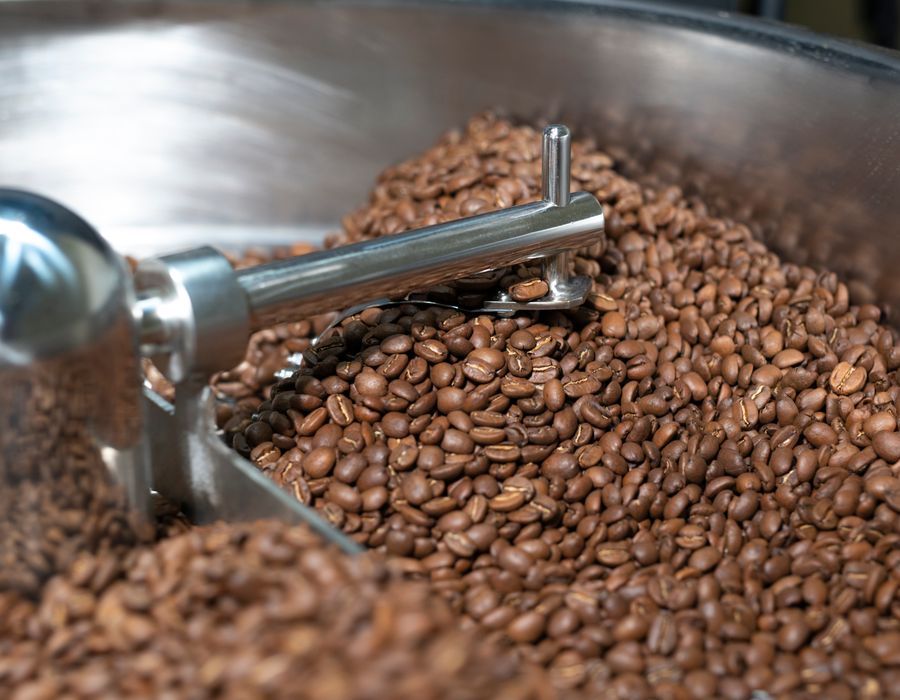 Beans cooling in the tray