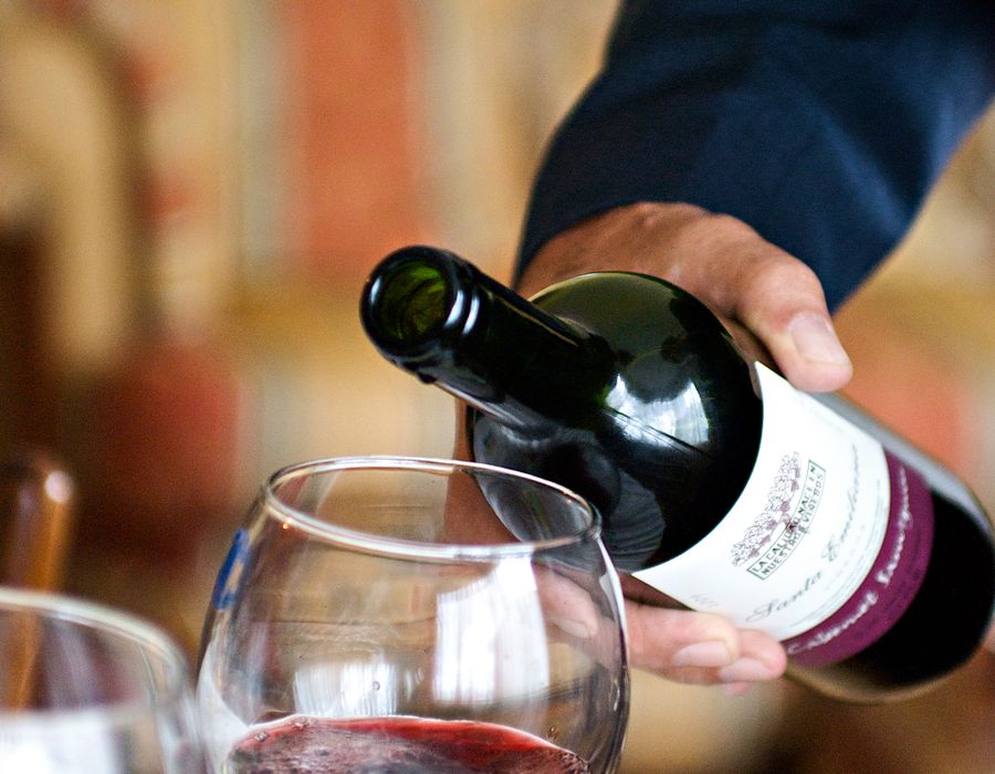 Pouring the Sangiovese