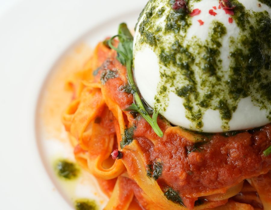 Burrata, datterini and basil