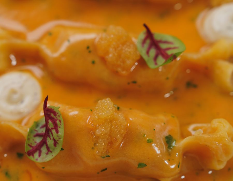 Ravioli of pumpkin and amaretto