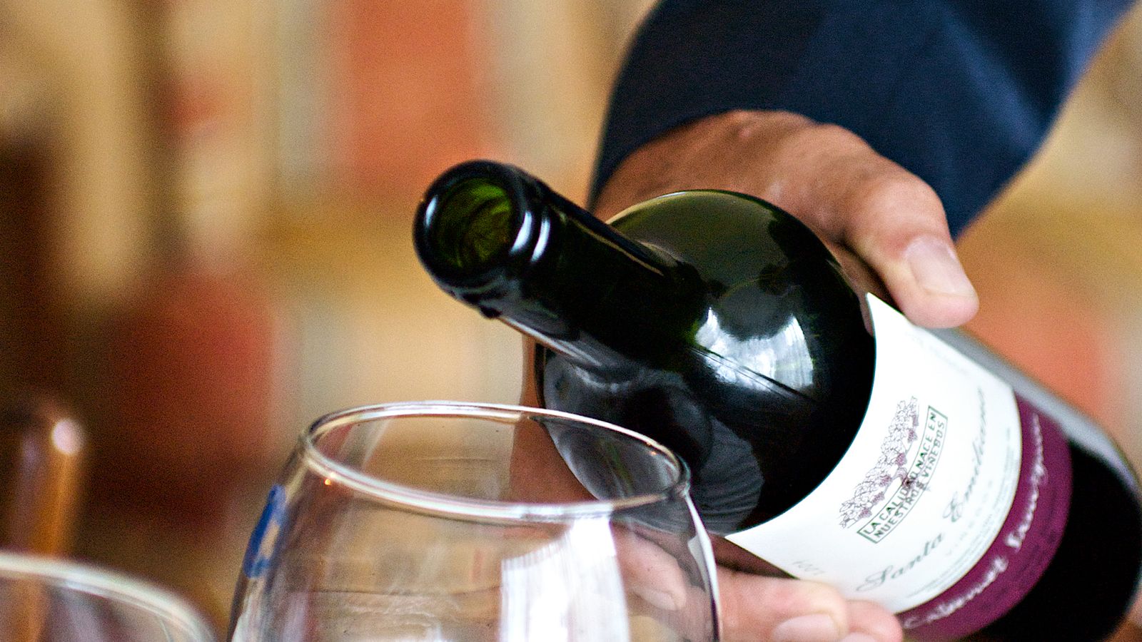 Pouring the Sangiovese