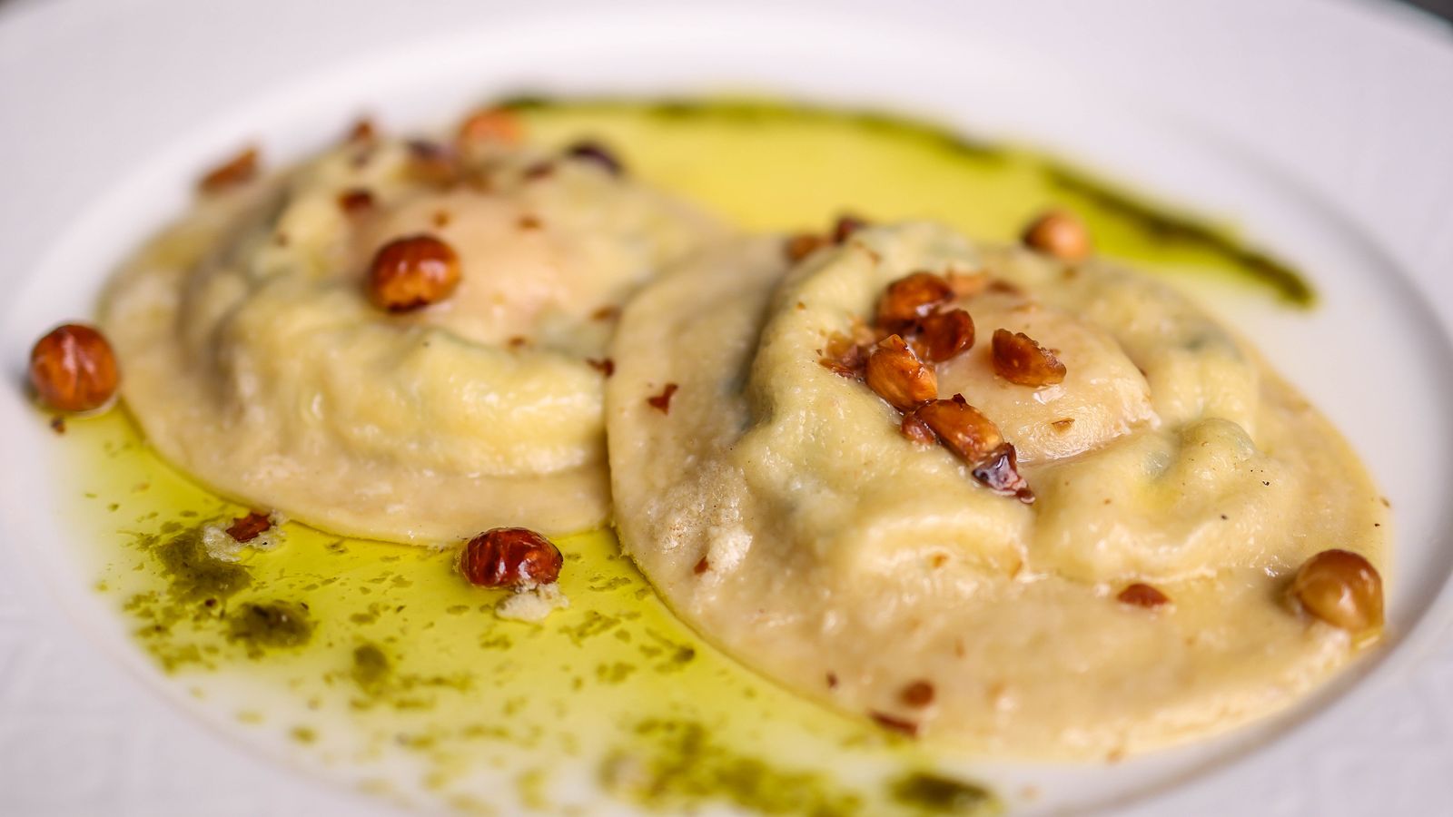Hand-rolled ravioli, brown butter and hazelnut