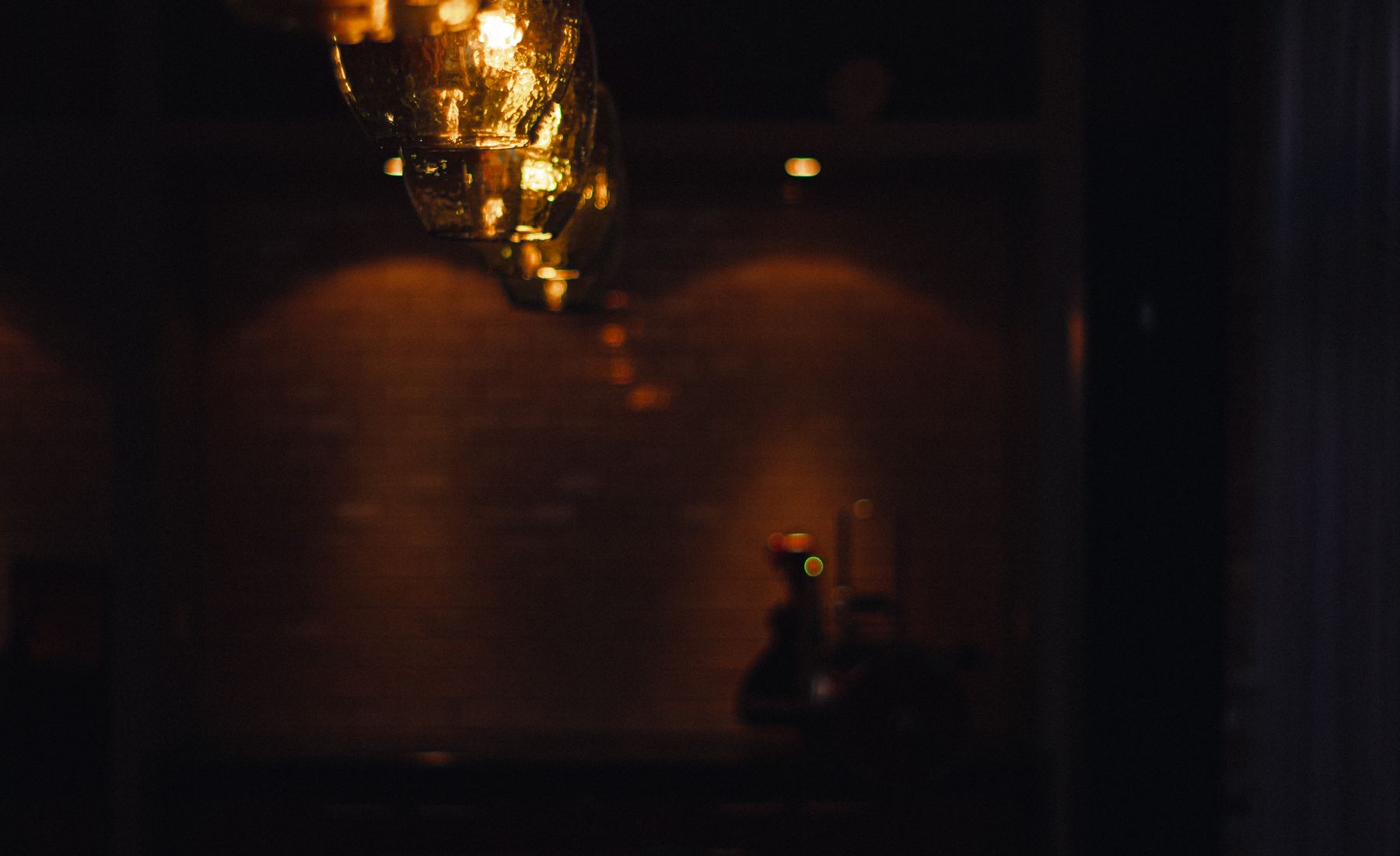 The Whitefield courtyard under hanging lights